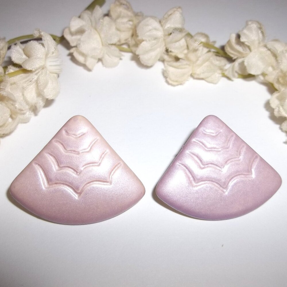 Light Purple Vintage Earrings Retro Fan Style Costume Jewelry Woman Girl D133